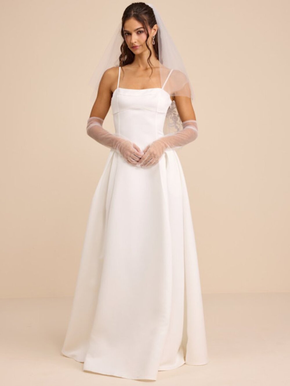 Lulus Annissa White Taffeta Drop Waist Lace-up Maxi Dress - Size M
